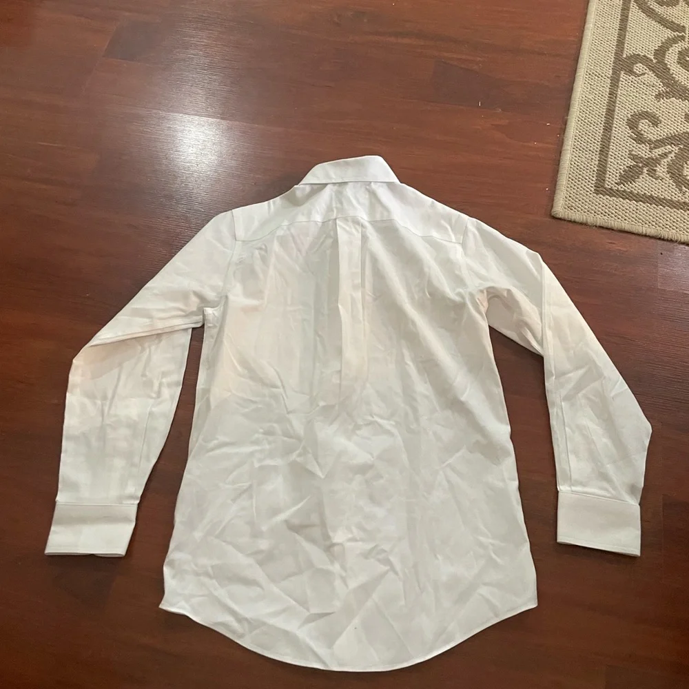 Youth Class Club Gold Label button down shirt white cotton Lycra size 10 pocket - Picture 6 of 10
